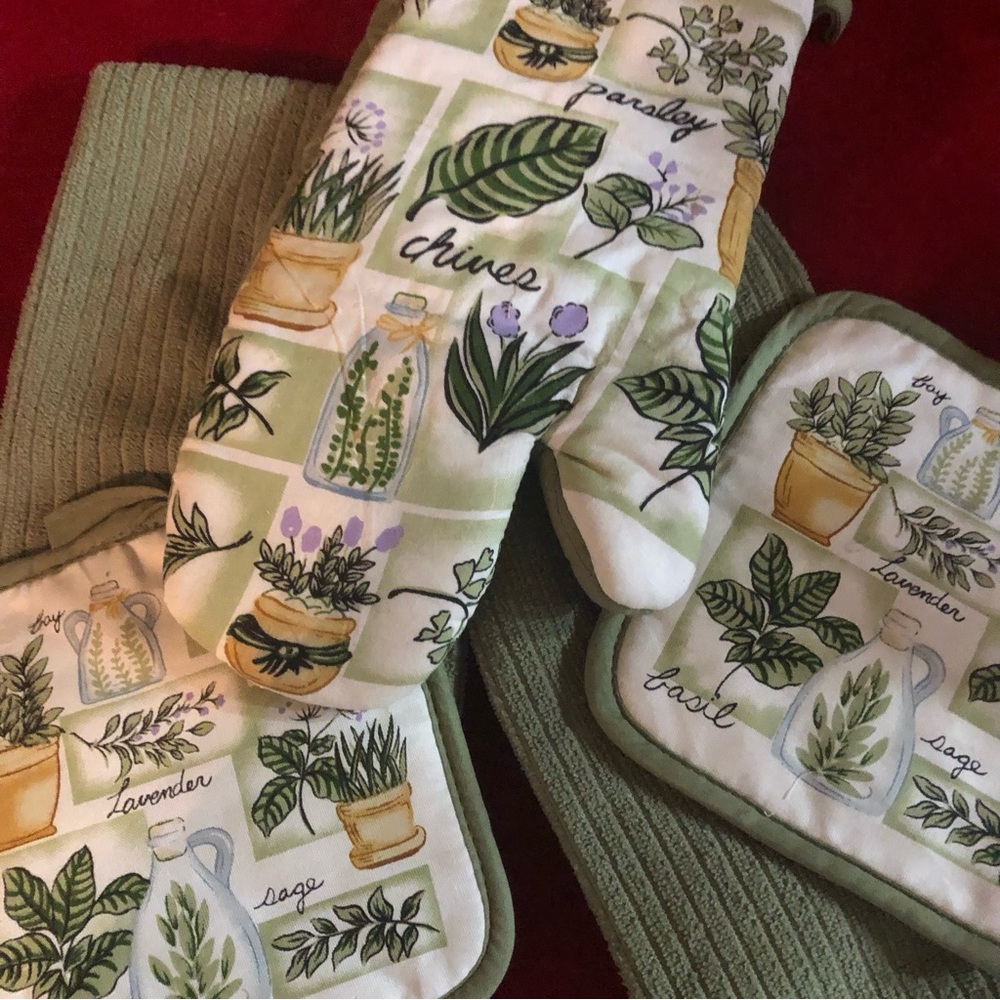 Olive Green 5 Piece Kitchen Set